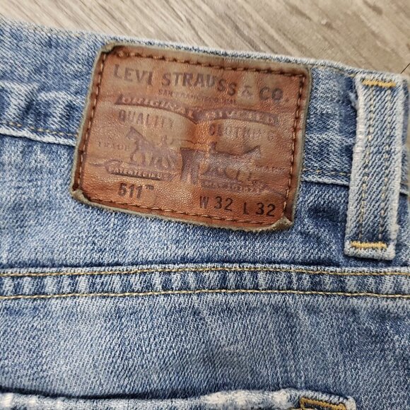 Vintage Levi's 511 Redone Jeans Sz 32 Mens - Picture 10 of 12